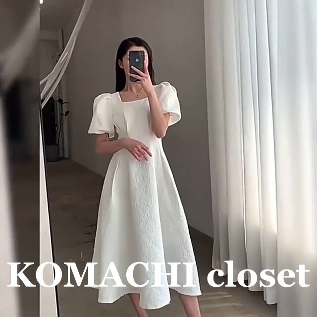 【送料無料】 Aラインプリーツワンピース ワンピース 半袖 パフスリーブ ミドル丈 スクエアネック ウエストマーク ハイウエスト スリム 細身 韓国 レディース かわいい 可愛い 大人可愛い 大人女子 シンプル きれいめ カジュアル 大人 気品 上品 おしゃれ お洒落 こなれ感 抜け感 かっこいい きちんと 大人女子 エレガント クール モダン S M L XL 2XL 3XL ホワイト ブラック 夏 オルチャン 10代 20代 お呼ばれ デート 女子会 普段使い コーデ トレンド