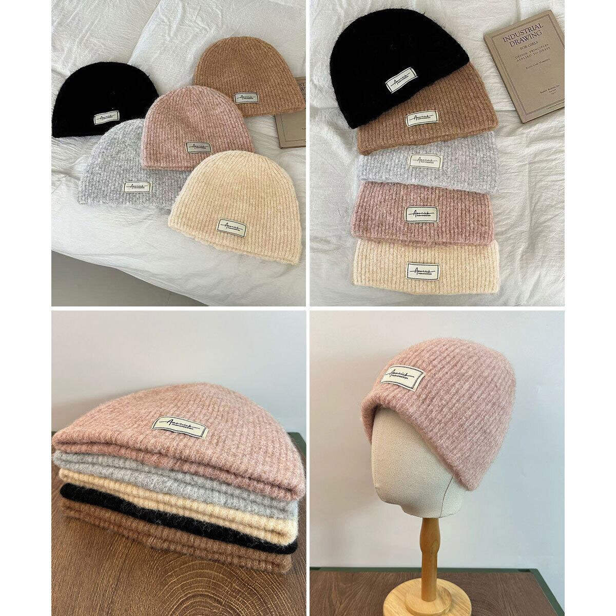 ニット帽 帽子 レディース 秋冬 防寒 保温 韓国 キャップ おしゃれ シンプル 大人 カジュアル ロゴキャップ アウトドア 柔らかい 大人可愛い