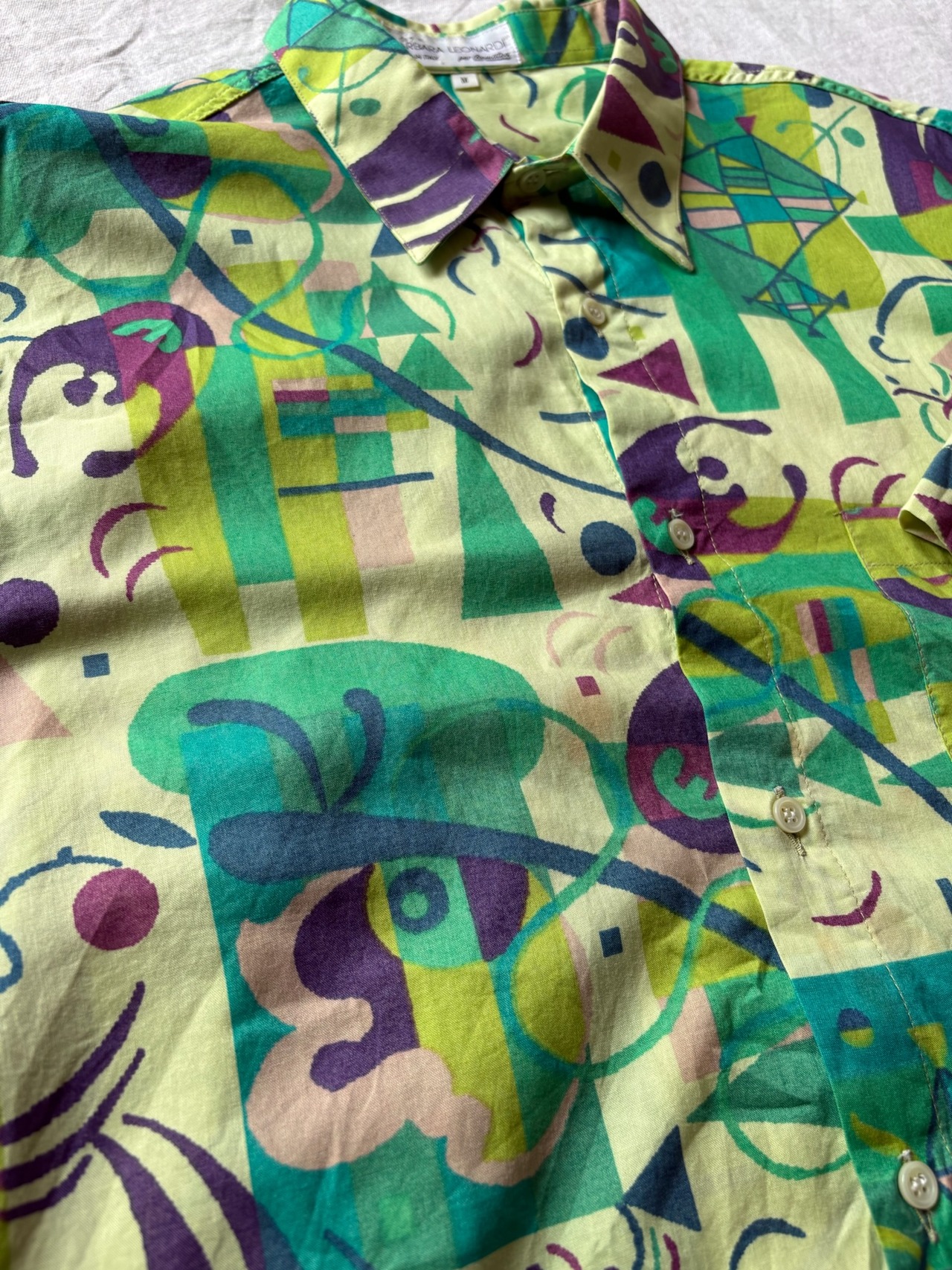 Light Green Artistic Pattern Shirt