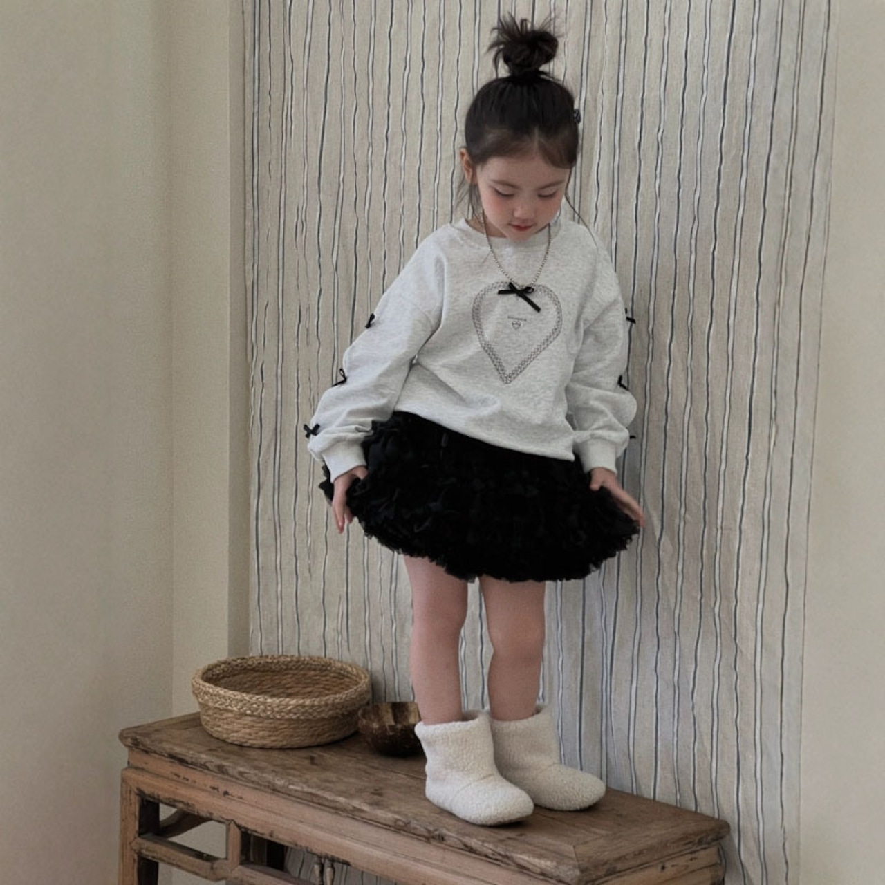 秋ふんわりティアードチュールスカート