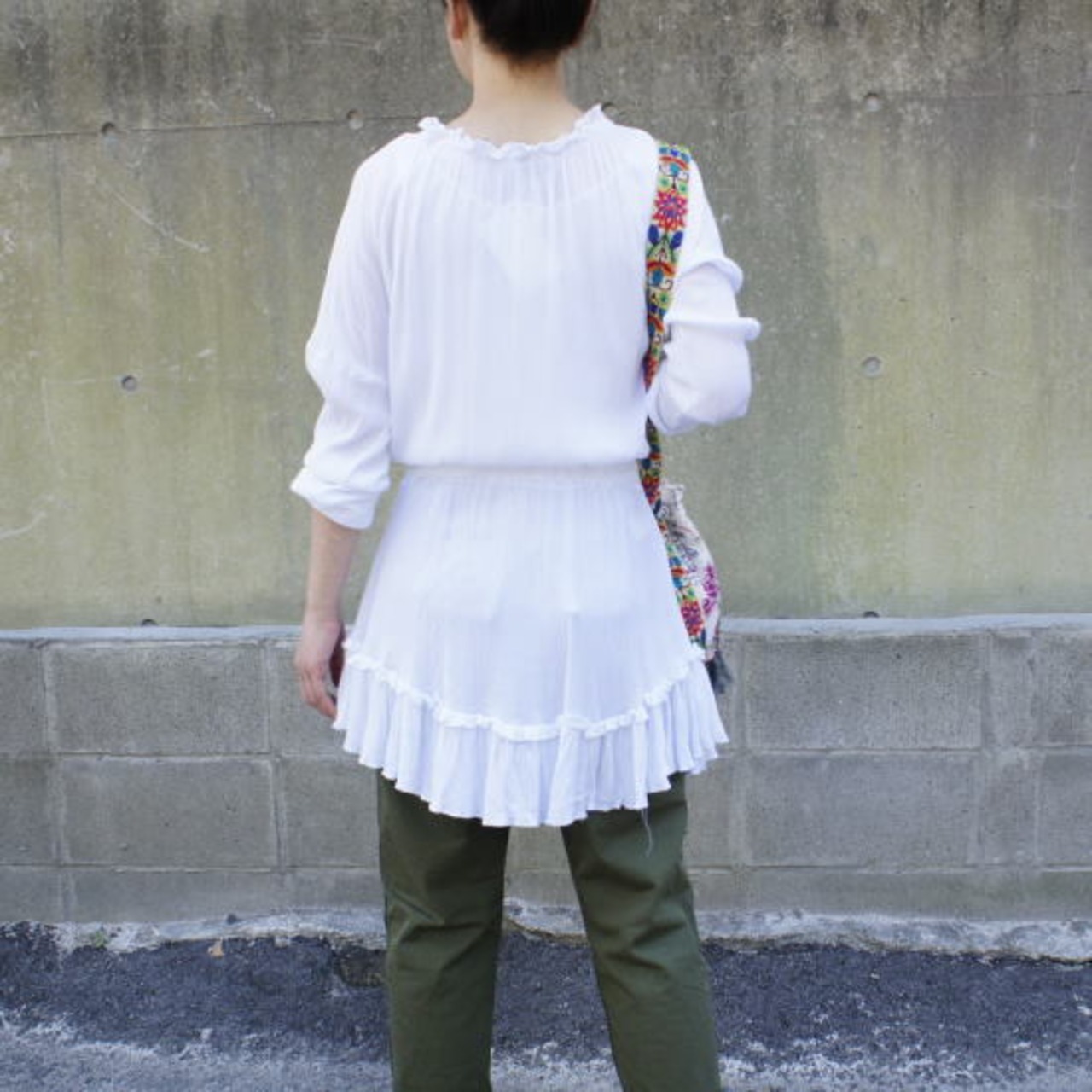 Topanga Fashion ティアードフリルミニドレス　ホワイト