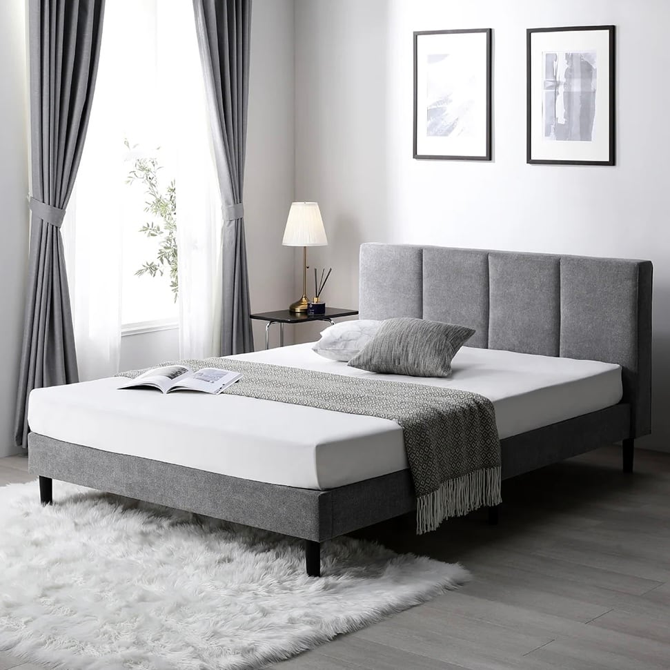 【Sサイズ】上品な雰囲気で海外ホテル風 ファブリックベッド