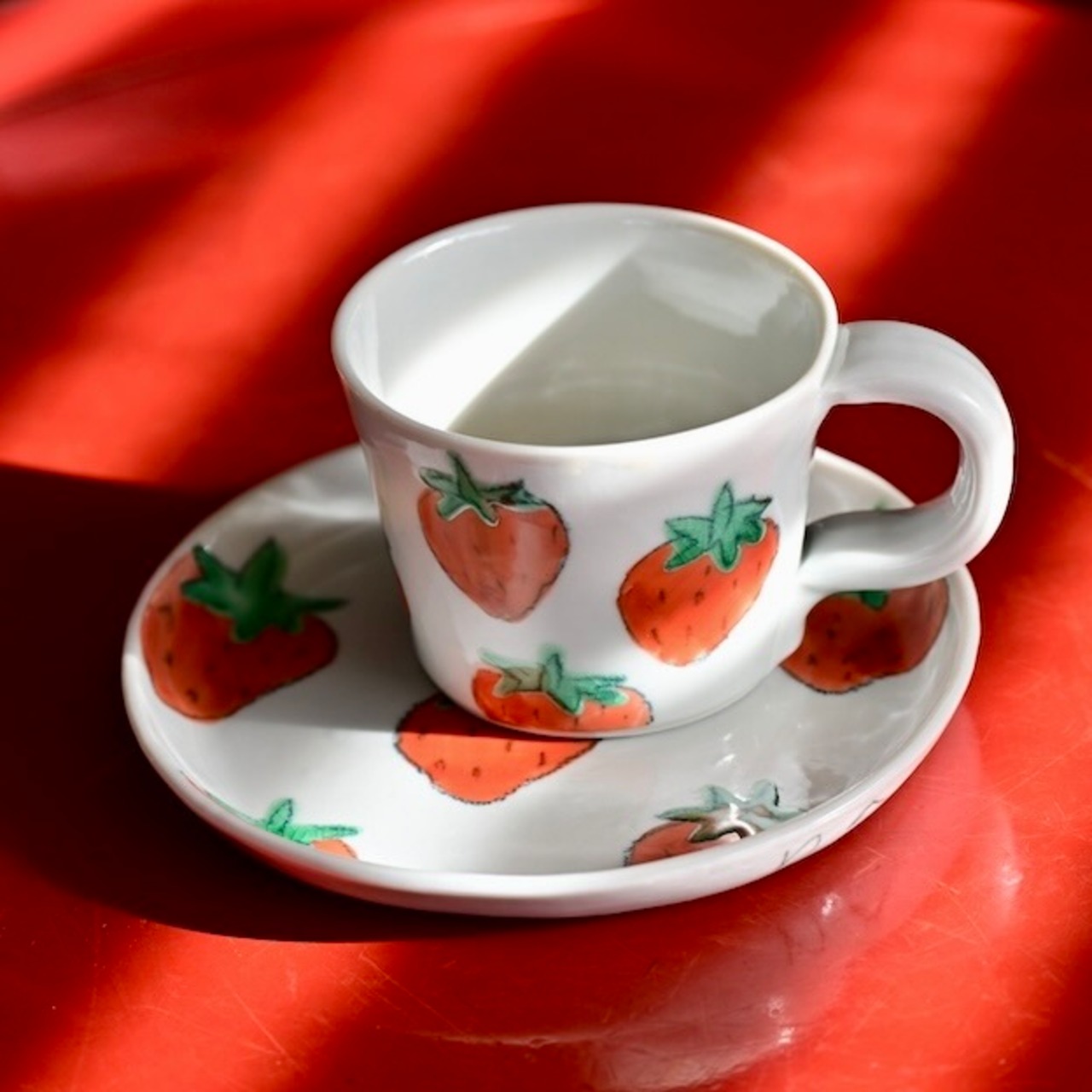 村田菜穂美作　丸おやつ皿 いちごもよう［2104130000812］