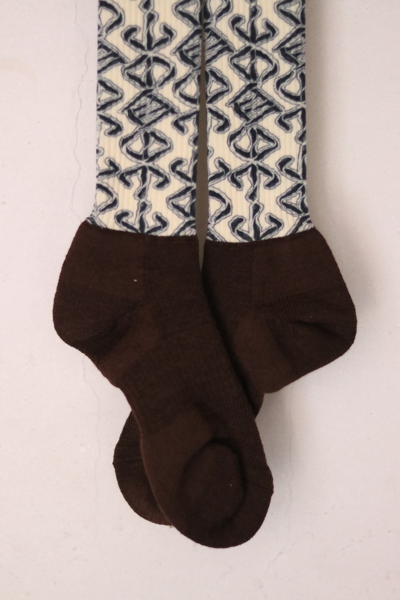 山の耳 メリノウールプリントソックス