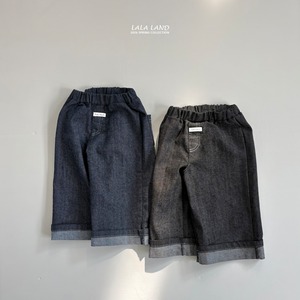 【LALALAND】ロールアップデニムパンツ／インディゴ（80〜130cm）