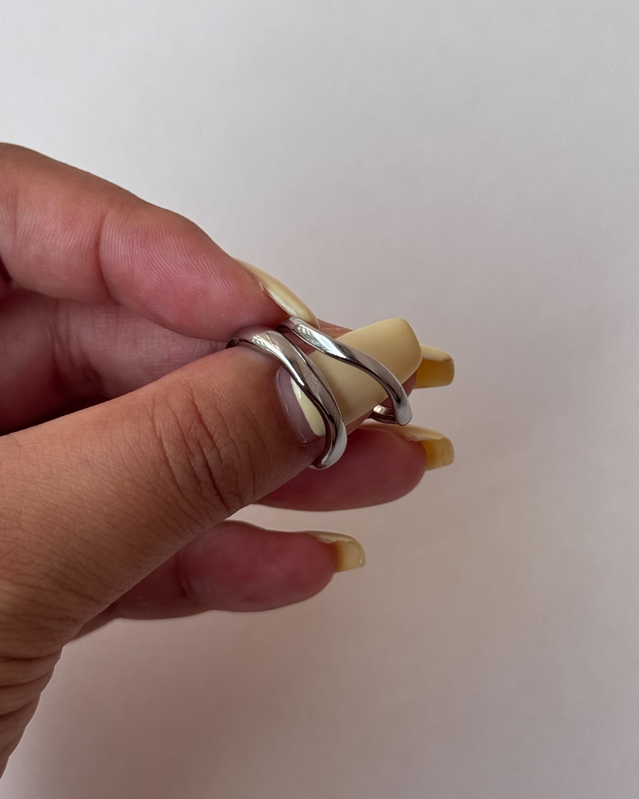 wavy stack ring M silver