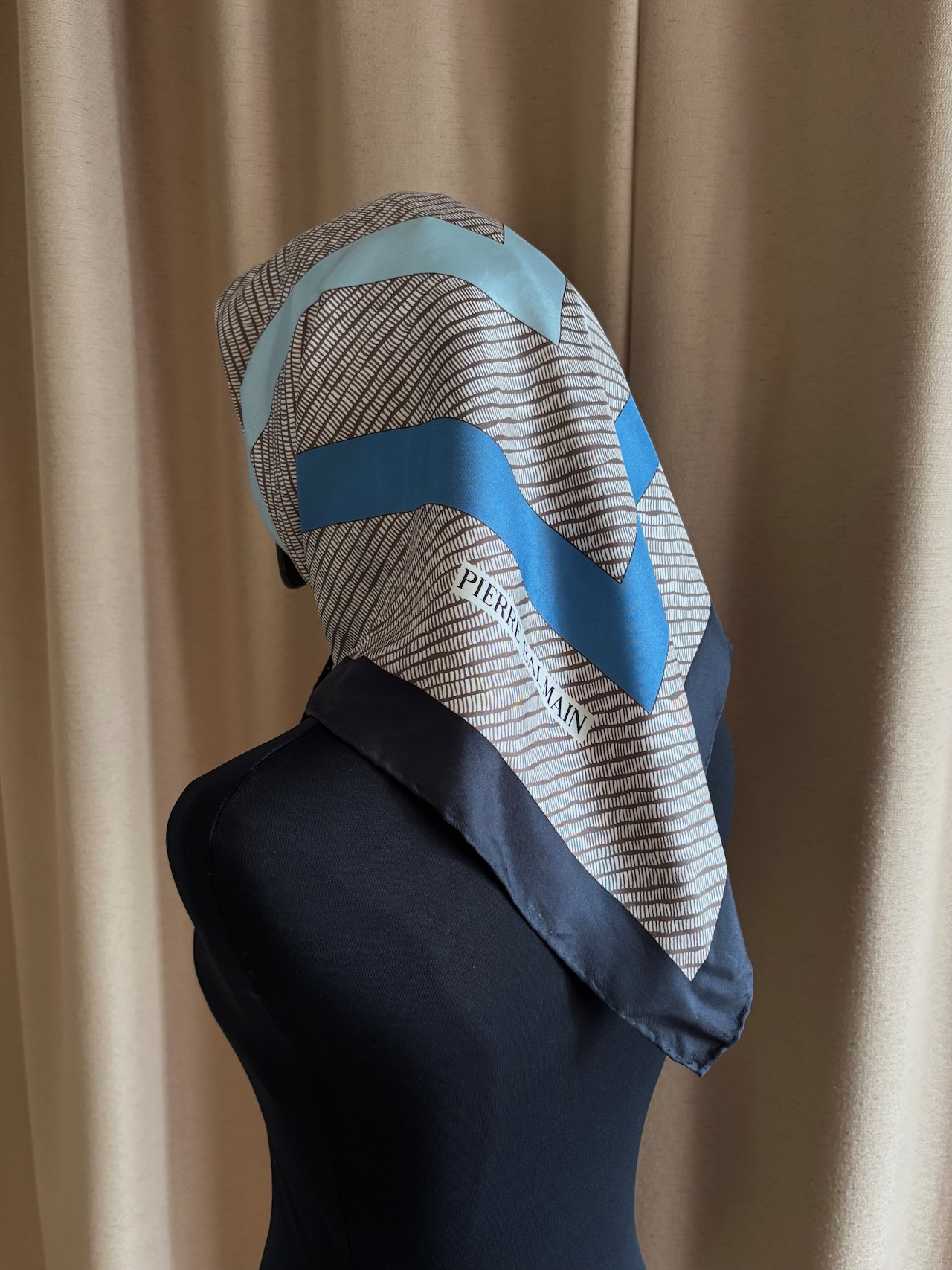 geometric frame silk scarf-5150-8