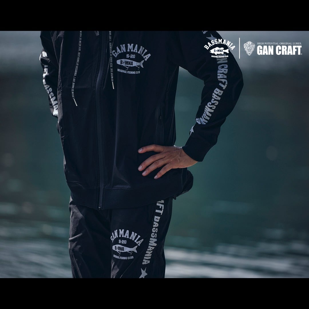 GAN CRAFT ワークパンツ GANCRAFT×BASSMANIA】サイドリブ編みストレッチジョガーパンツ