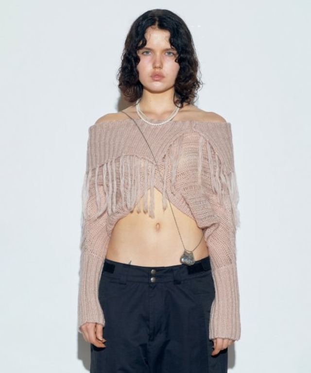 [SCULPTOR] Upside Down Two Way Sweater Salmon