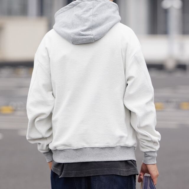 Bicolor Patch Pocket Oversized Hoodie [2236] | Japan Outdoor Living