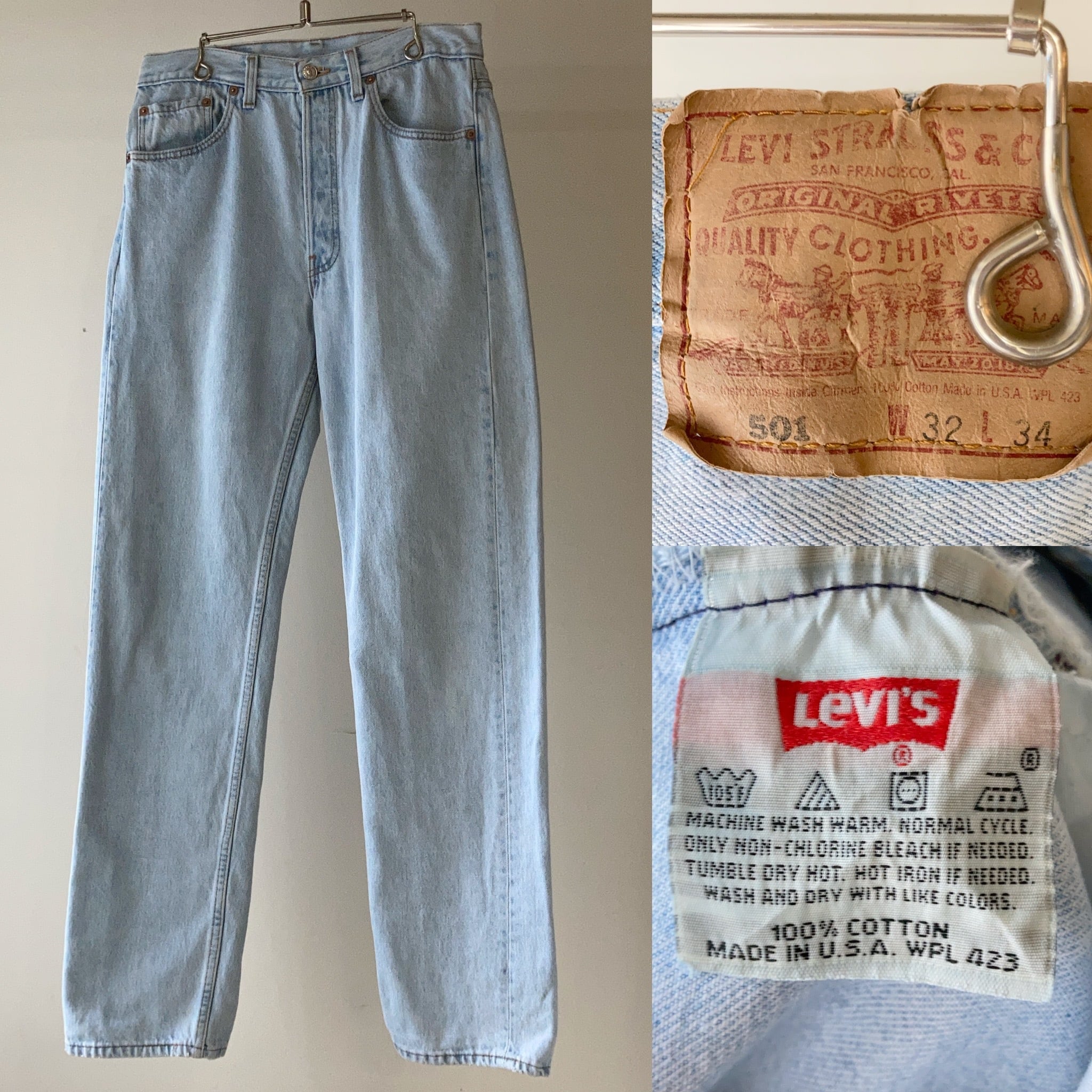 90's Levi's 501 ストレートデニムパンツ アイスブルー W32 USA製 ...