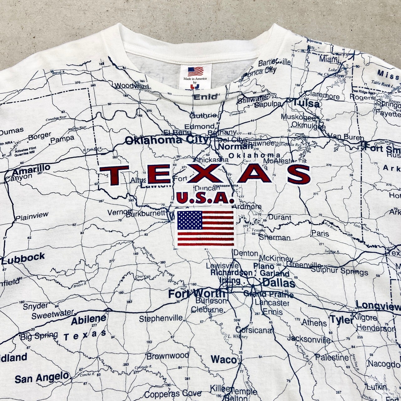 90年代〜 USA製 TEXAS テキサス マップTシャツ オールオーバープリント 