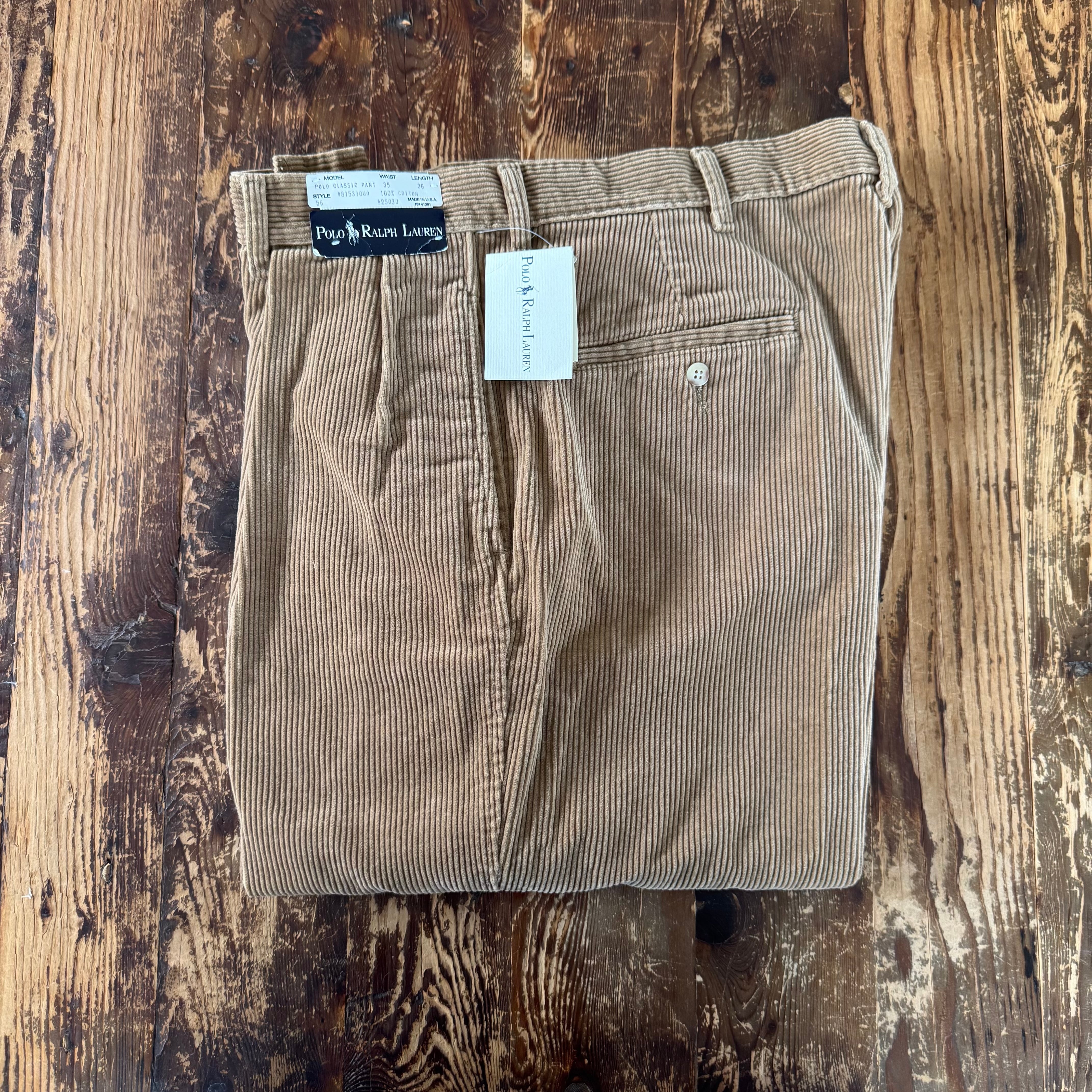 1990's Deadstock "POLO by Ralph Lauren" Polo Cords Trousers W34