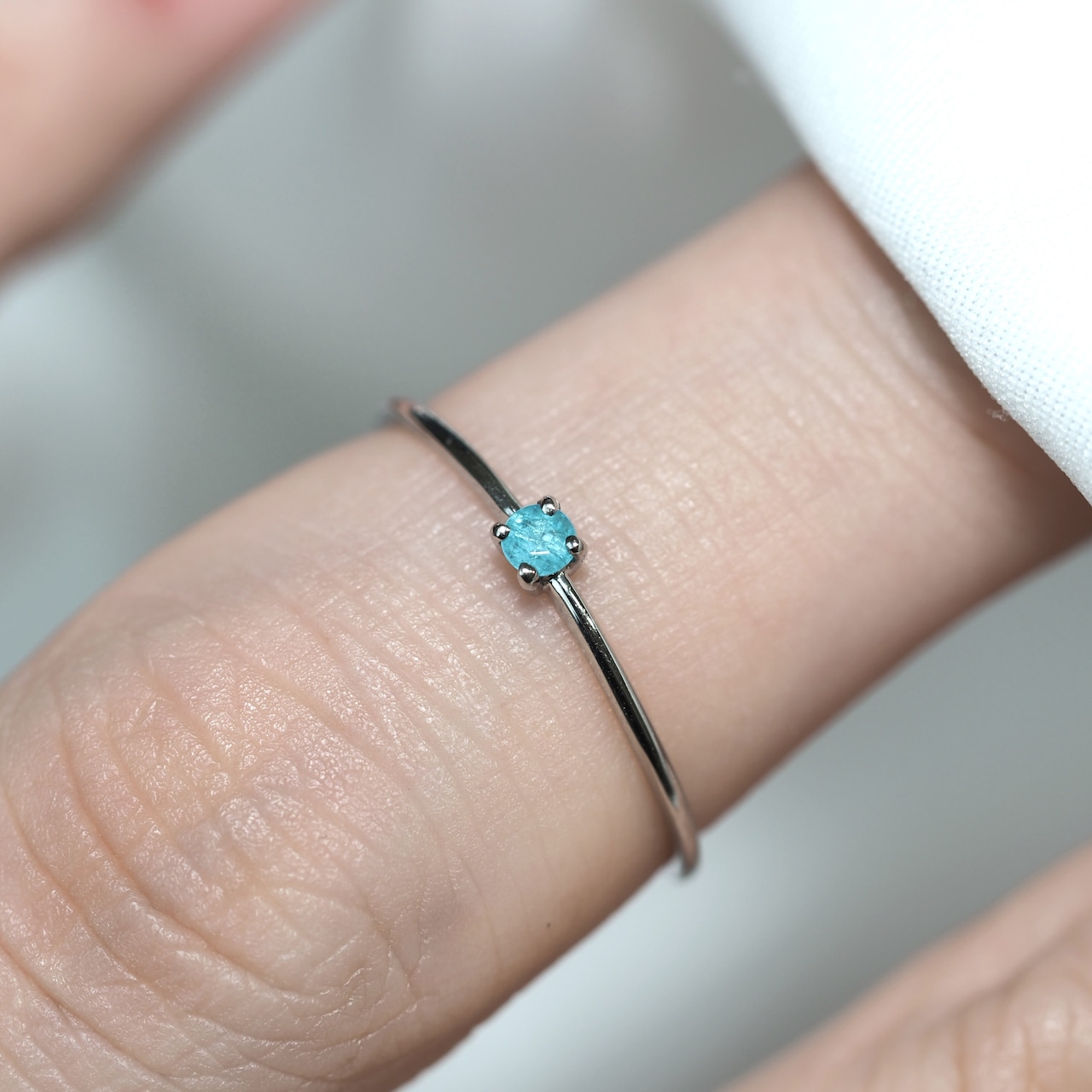パライバトルマリン ブラジル産 リング 0.06ct pt900 Paraiba Tourmaline