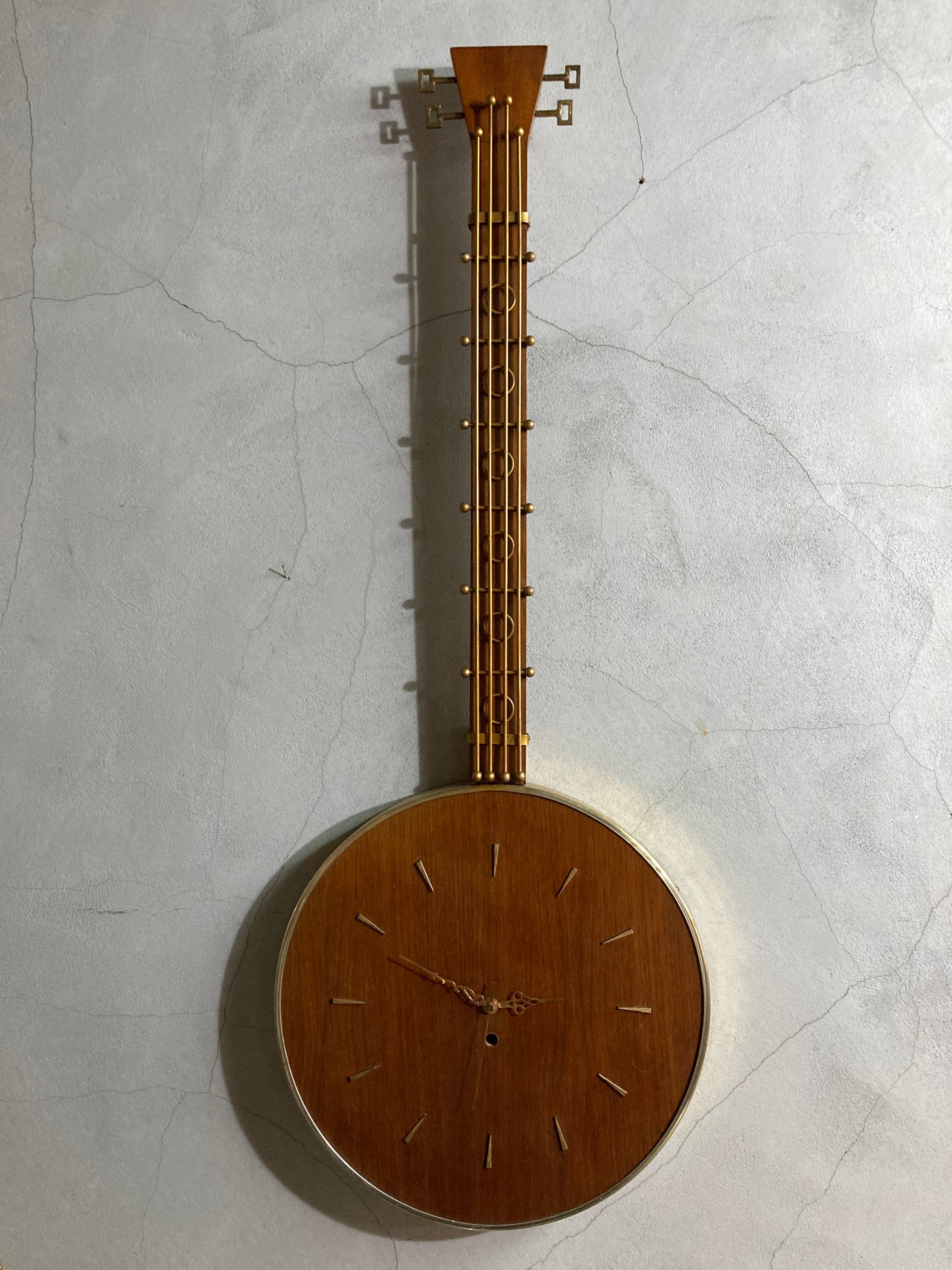 MIDCENTURY VINTAGE GUITAR WALL CLOCK