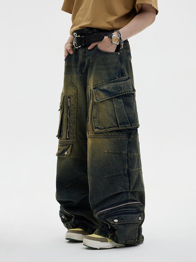 【PEOPLESTYLE 】vintage washing denim pants