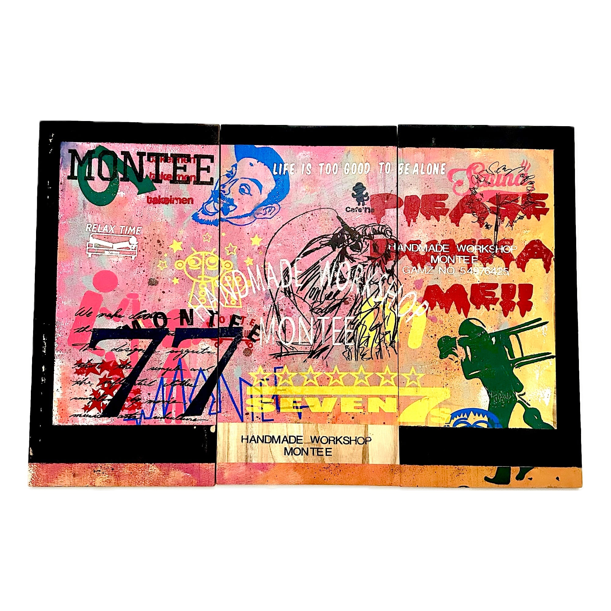 木版オブジェ(3枚組) ★一点物★