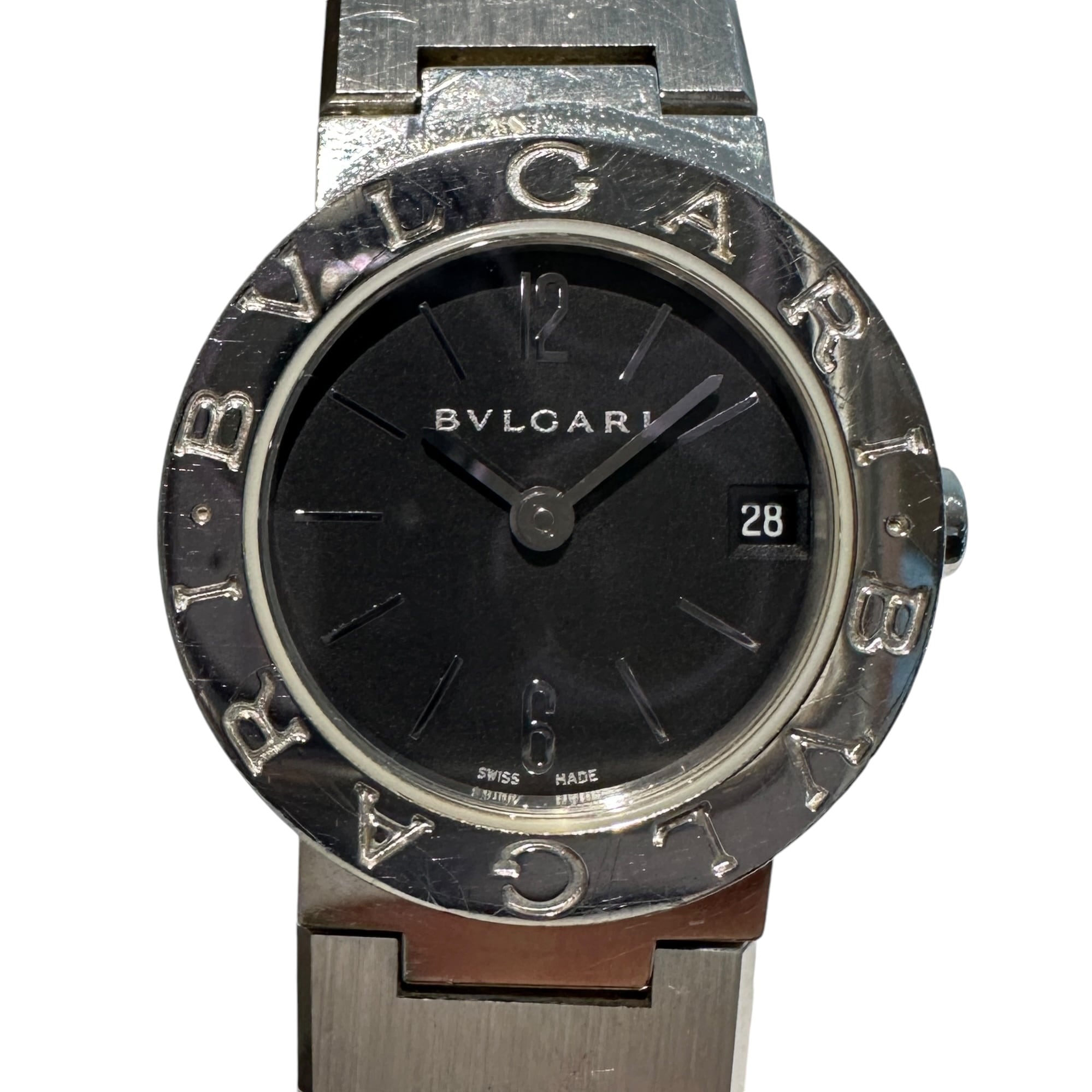 BVLGARI ブルガリBB23SS クォーツ SS ブラック文字盤 腕時計