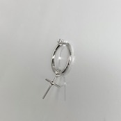THIN HOOP raised by wolves [LARGE] with CROSS / シンフープピアス レイズド バイ ウルヴス L ウィズクロス