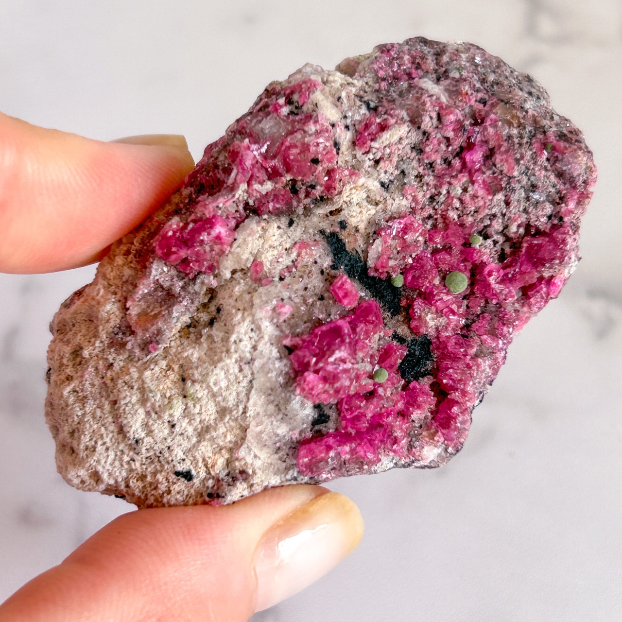 ピンクコバルトカルサイト with マラカイトA