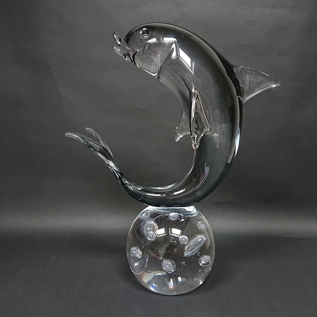 イタリア  v.nason&co "Dolphin" ガラスオブジェ Murano glass ムラノガラス H35cm