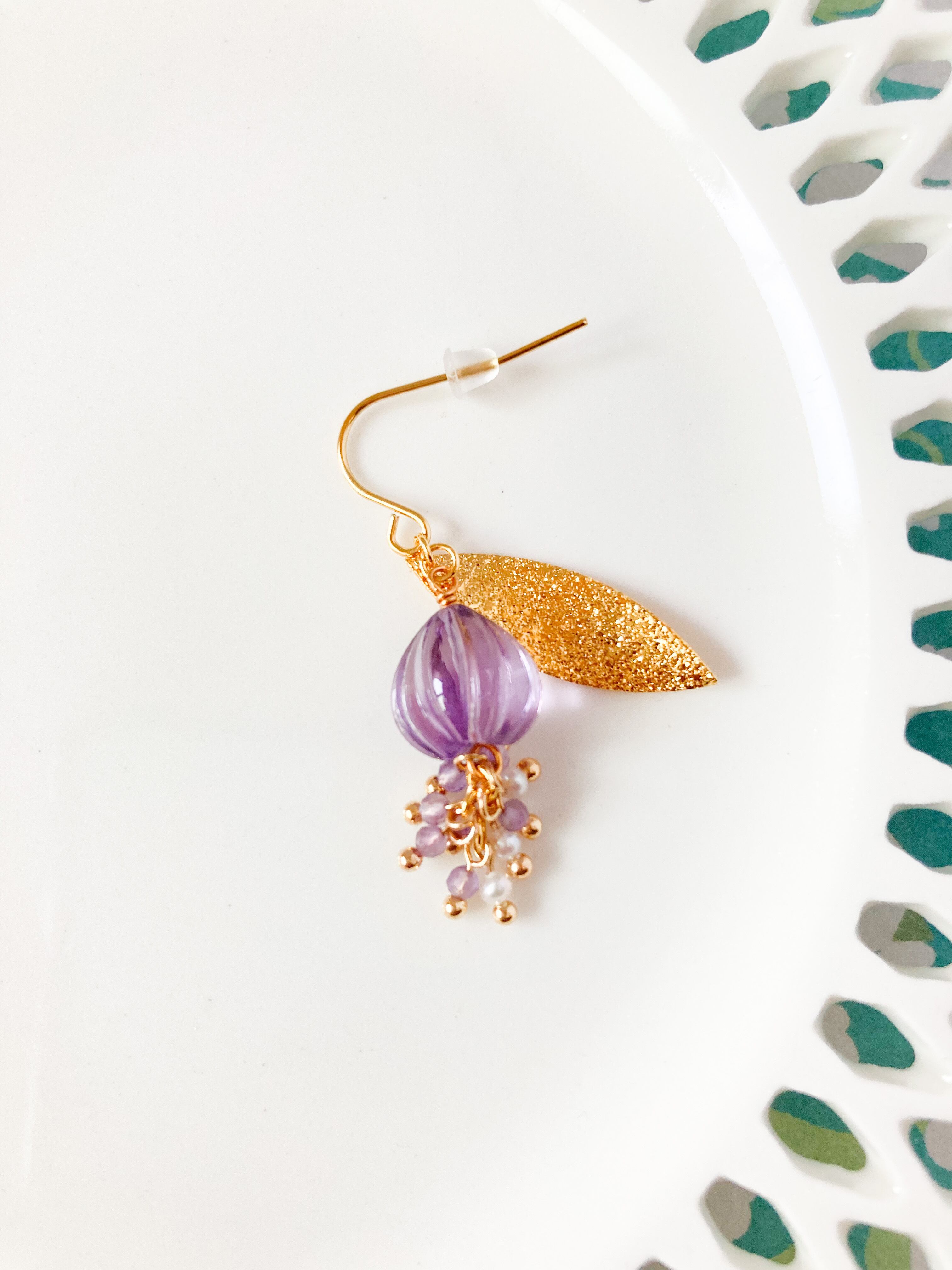 ブルーベル 片耳ピアス/イヤリング すずらんに似た紫のお花