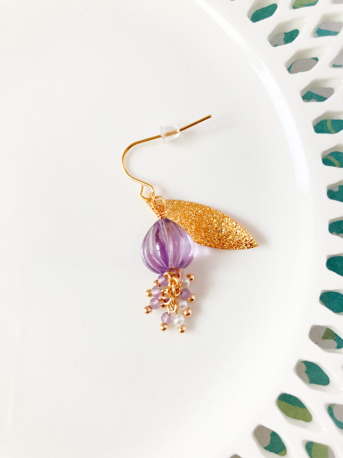ブルーベル 片耳ピアス/イヤリング すずらんに似た紫のお花 