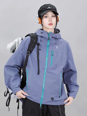 JIYEIND  ルーズフィット フーデッド マウンテンパーカ