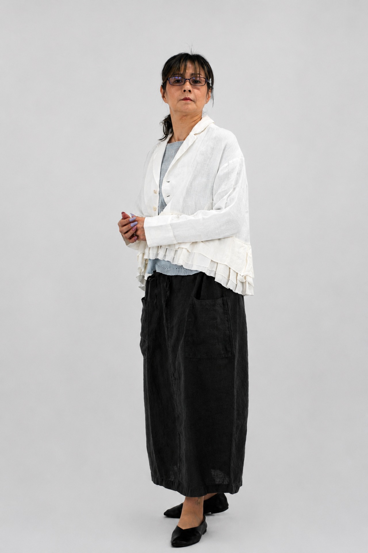 HTS(エイチティーエス)LINEN PLAIN OVERDYE EASY SKIRT リネン製品染め イージースカート