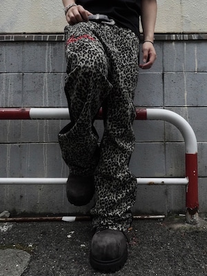 【PLANET STUDIO】Leopard Panel Flare Pants