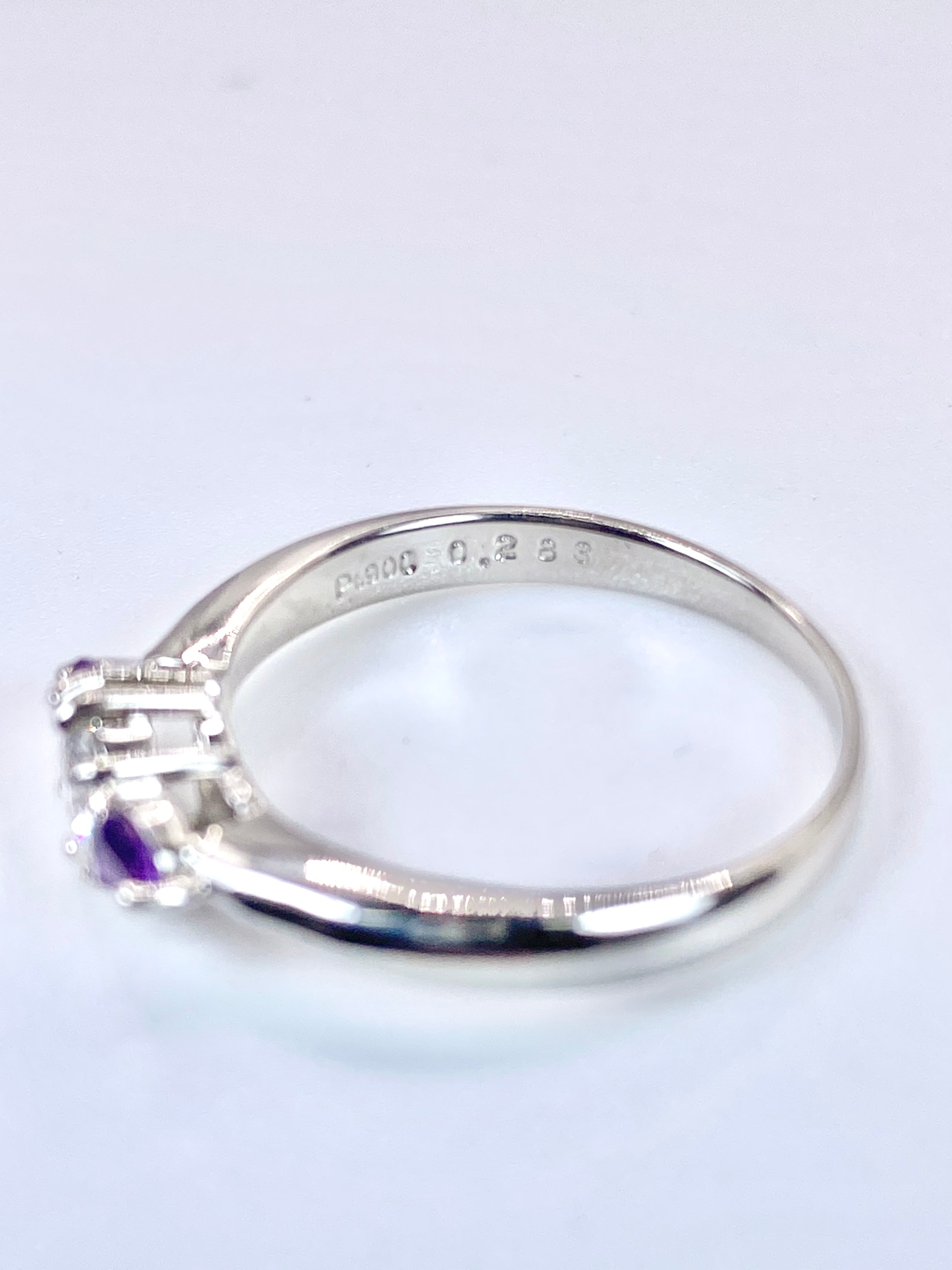 ダイヤモンド リング PT950 サイドストーン 0.3ct デュー 0.3ct｜婚約 