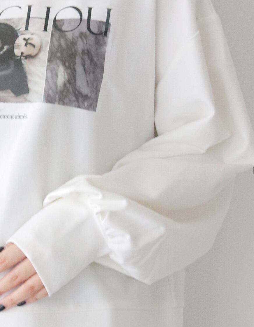 【 SELECT】フォト×ロゴボリューム袖ロンT 980-23104