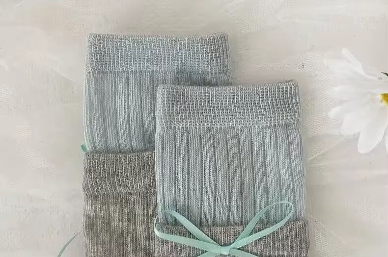 リボン＆フラワーボタン レイヤードソックス