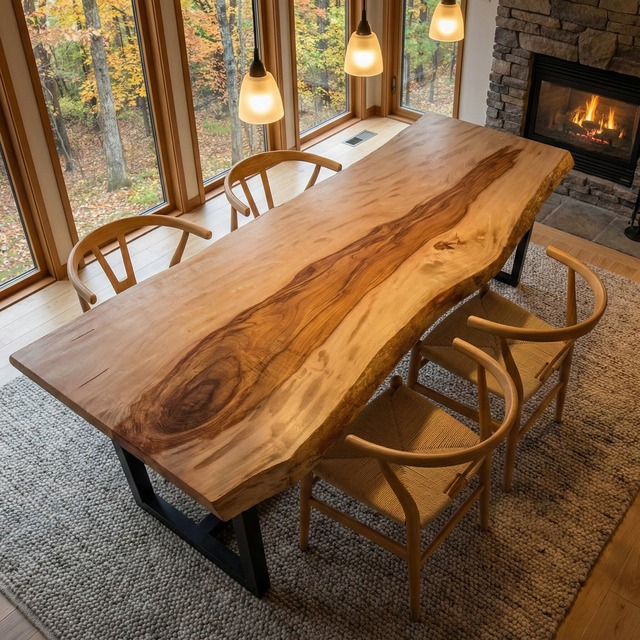 栃（トチ）_2150×720-810×53_青山店_テーブル天板/一枚板 252603-1 t001