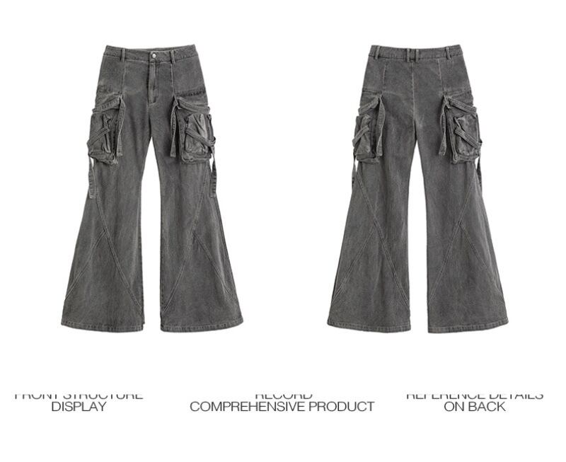 FRKM SCD 24AW ウォッシュ加工ストラップデザインジーンズ | テック 
