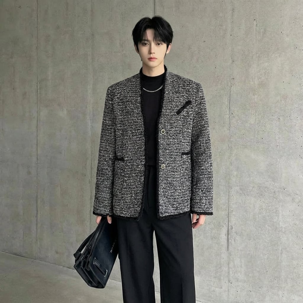 ノーカラー フリンジツイードジャケット D11511