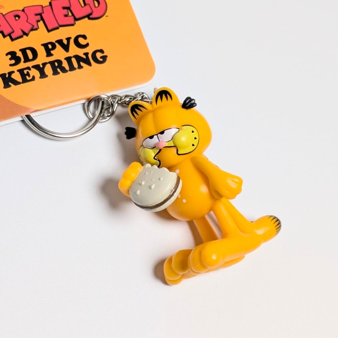 【 Garfield ( ガーフィールド ) 】 3D PVCキーホルダー 『 ムシャムシャ♡ 』 〚アメリカン雑貨 アメトイ〛