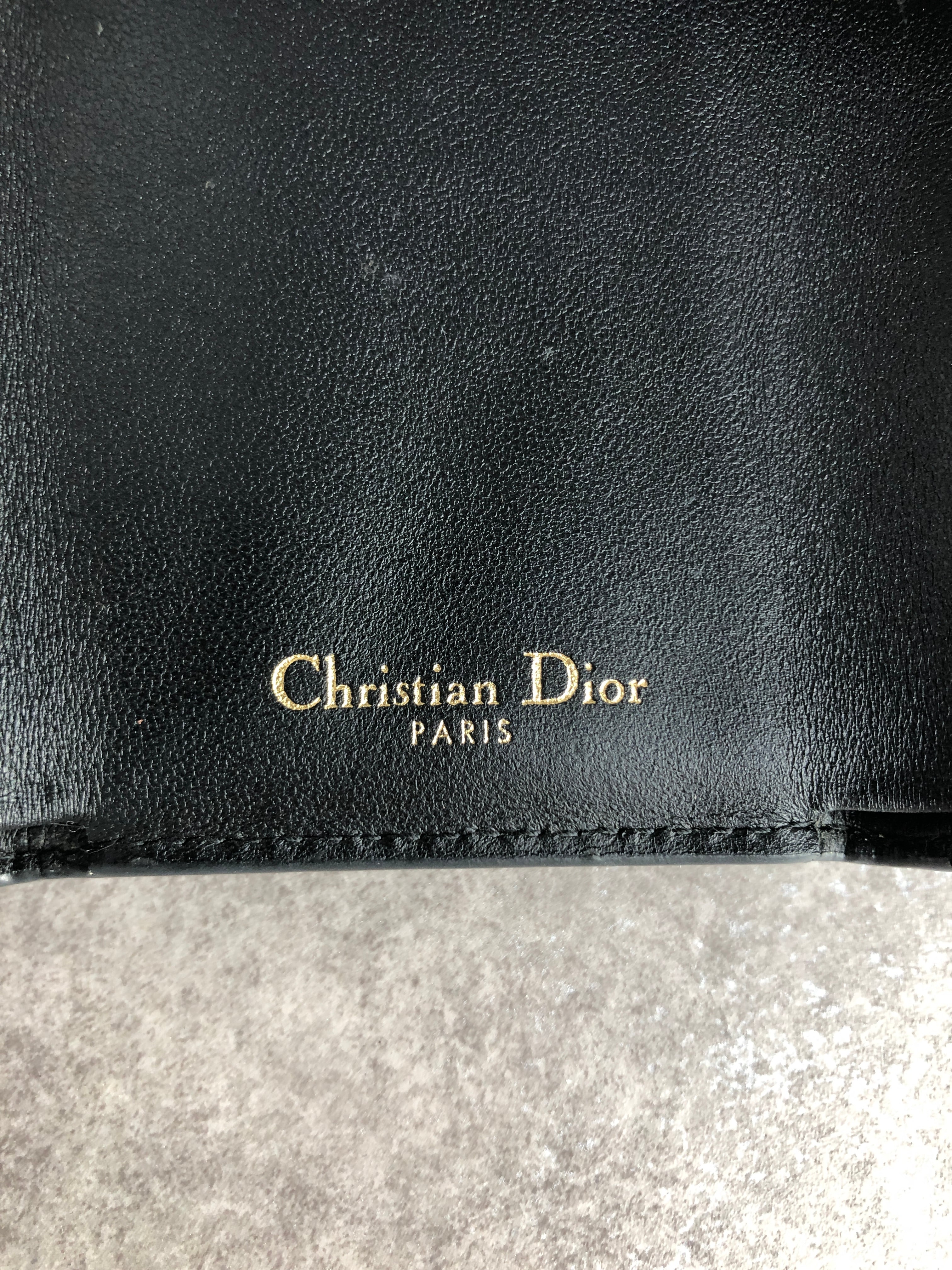 Christian Dior クリスチャン ディオール 財布 ブラック サドル レザー