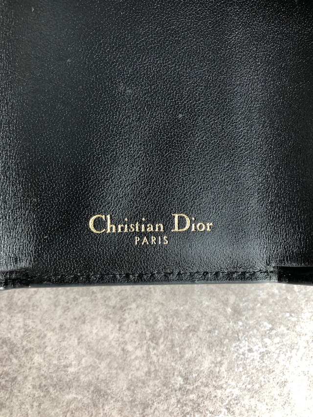 Christian Dior クリスチャン ディオール 財布 ブラック サドル レザー 43-MA-0261 三つ折り財布 vintage ヴィンテージ オールド juppie