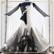 社交ダンス 衣装 スタンダード ドレス ワンピース スタンダードドレス 白 黒 フリル フロート レース in the MOOD インザムード 花 上品 高級感 ボリューム 綺麗い デモ 競技 ダンス パーティ ブラック系 ホワイト系 フォーマル エレガント チュール おしゃれ 豪華 ダンス衣装 スカート ステージ衣装