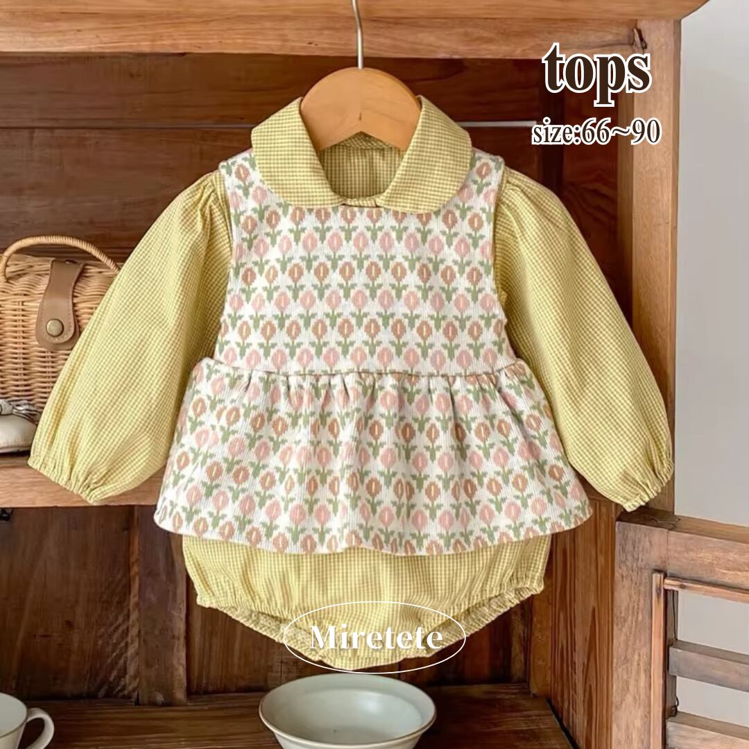 【取寄】キュートな花柄が目を引くフリルベスト