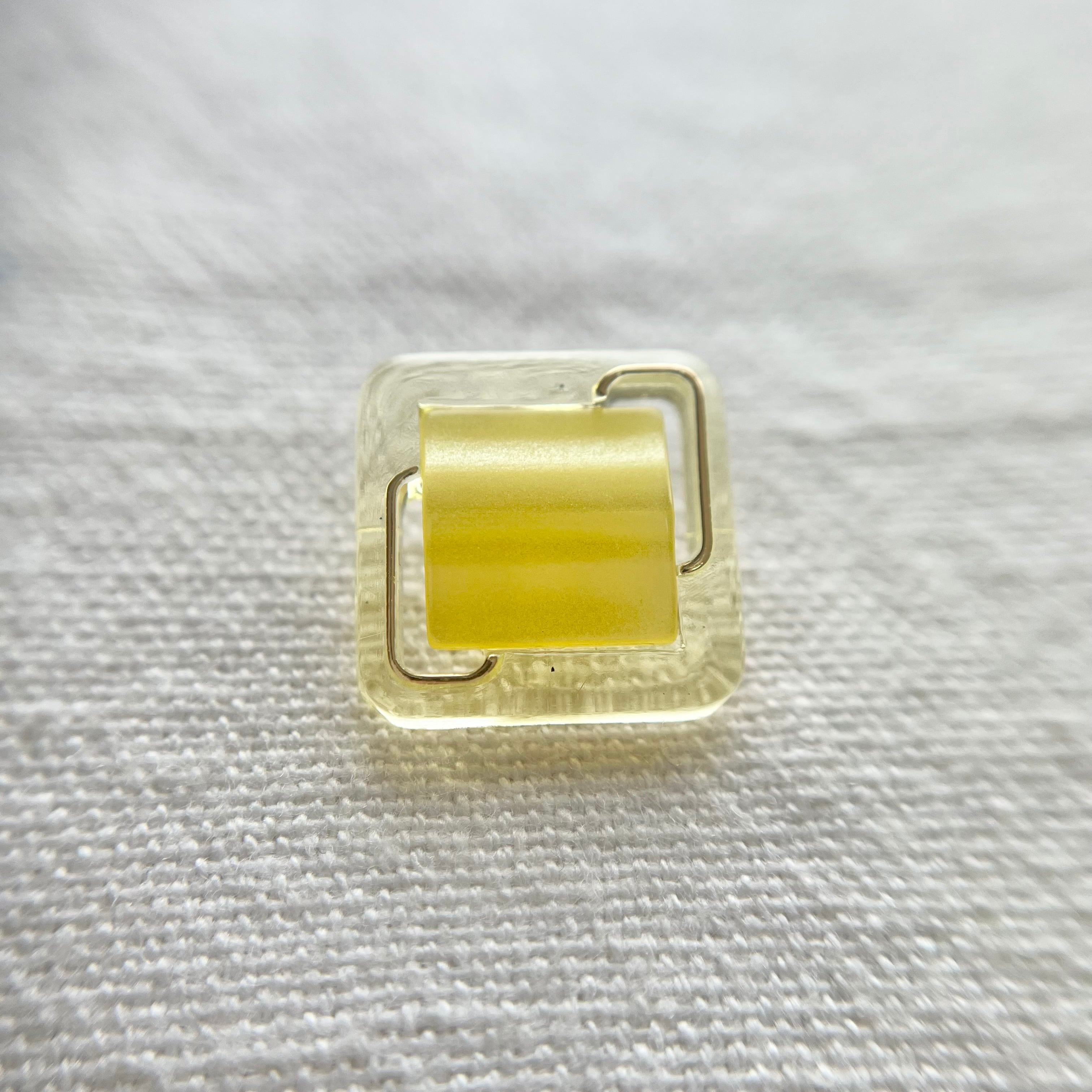 ●『2個セット』スクエア クリアイエロー×シャイニーイエロー 20㎜