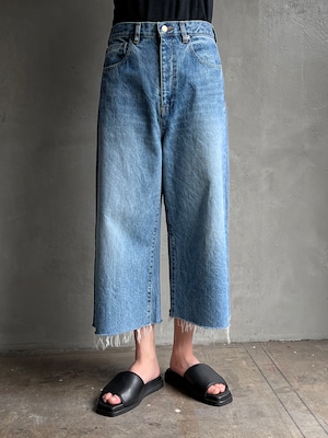GEN IZAWA / Cropped buggy denim pants (used-wash)