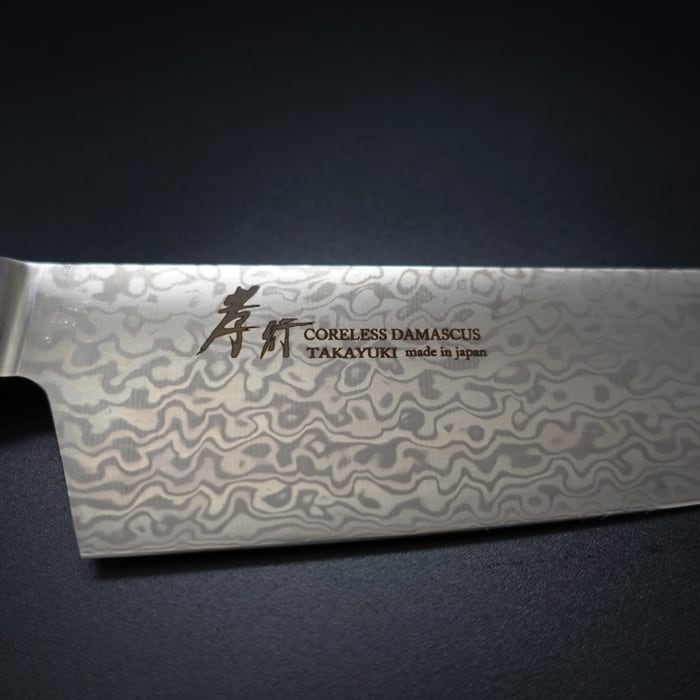堺孝行 三徳 包丁 コアレス ダマスカス 剣型 切付 160mm 堺孝行 三徳 包丁 コアレス ダマスカス 剣型 切付 160mm