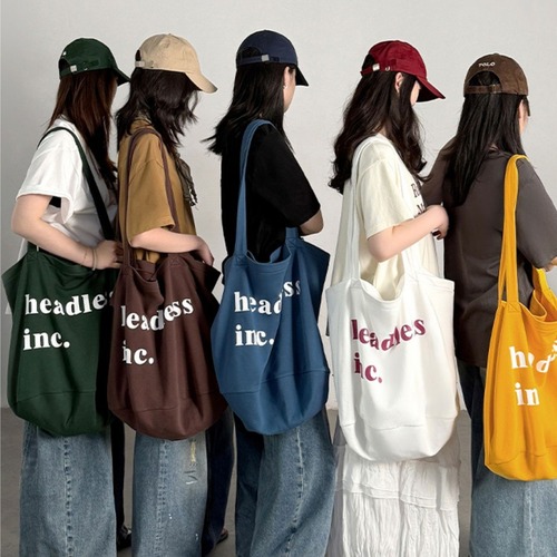 ロゴプリントシティカジュアルキャンバストートバッグ 5col   R00473