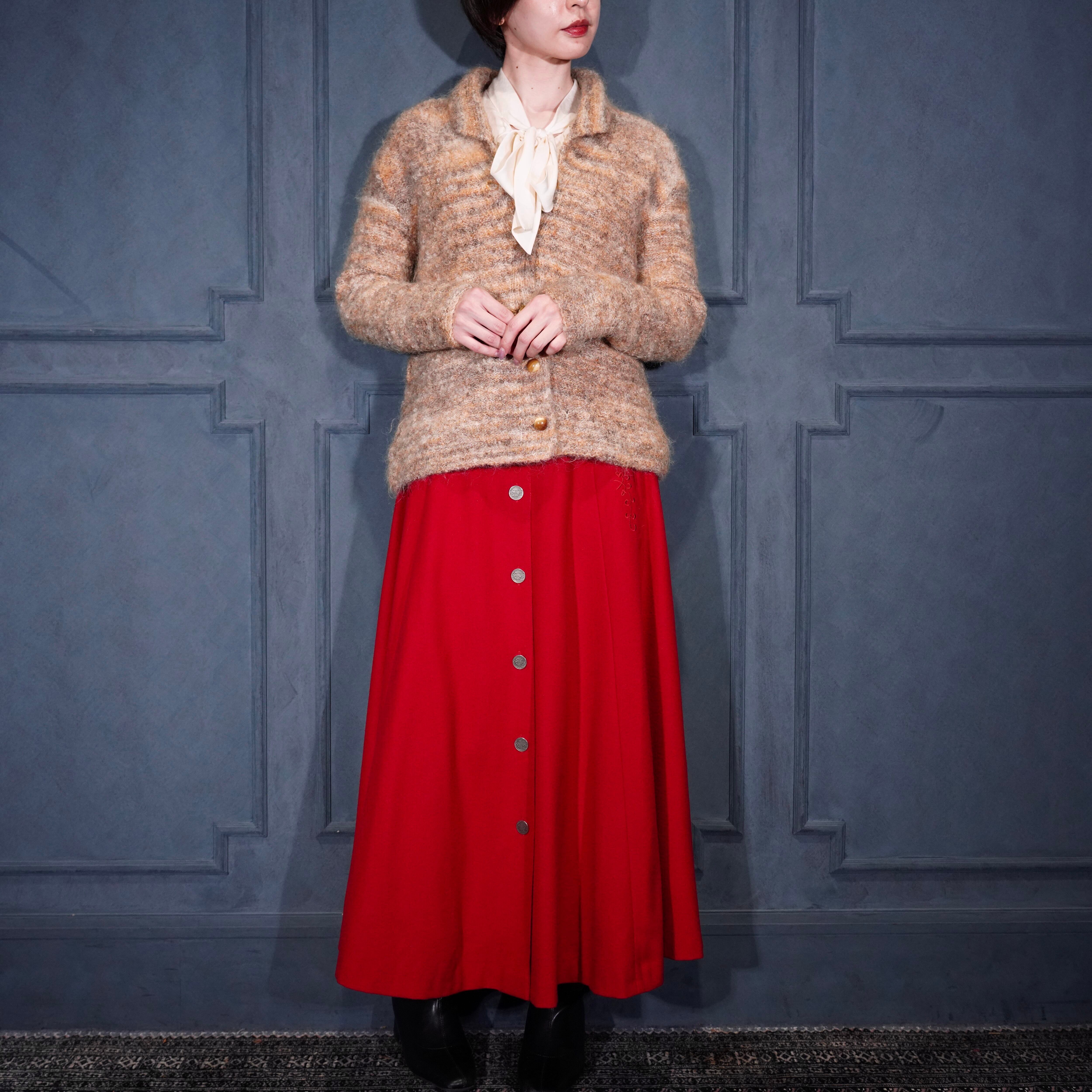 USA VINTAGE MOHAIR LIKE DESIGN MIX KNIT JACKET/アメリカ古着モヘア