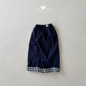 韓国子供服 / LALALAND / 26Autumn / チェック 切り替え パンツ / 秋服 / キッズ *XS~XL*