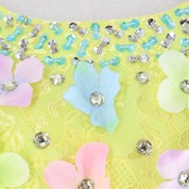 パーティドレス ワンピース ドレス グリーン系 イエロー系 ドニャヴィストーサ Da Vistosa 黄緑 黄色 花柄 レース 発表会 演奏会 パーティ ダンス ロングドレス 大人用ドレス カラフル パーティー用 コスチューム