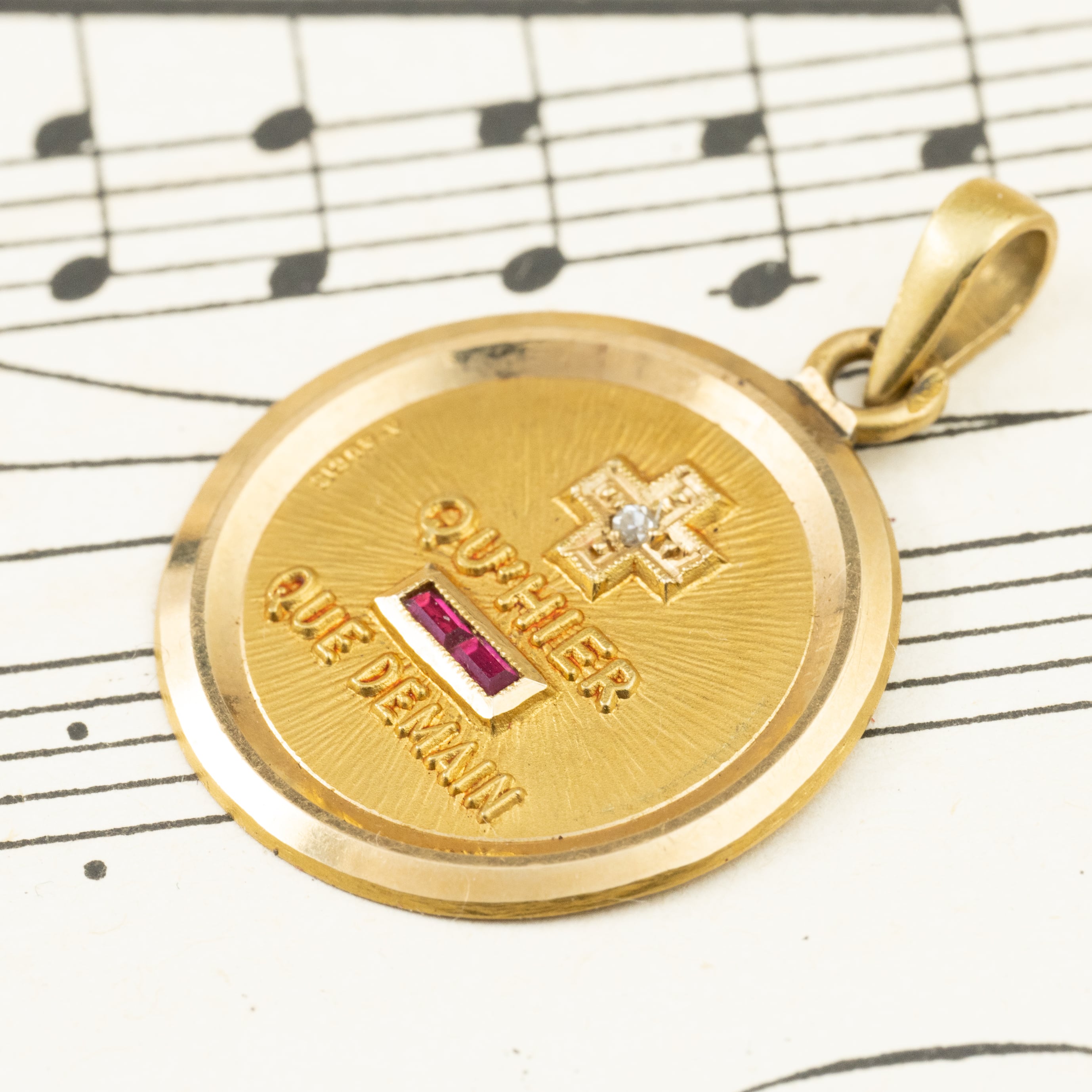 フランス アンティーク MaisonAugis オーギス社 ラブメダル ペンダント