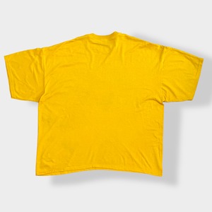 【GILDAN】3XL ビッグシルエット ロゴ プリントTシャツ イエロー US古着